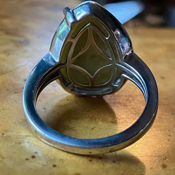 Natural Connemara Marble Sterling Silver Claddagh Ring Size 7 - Picture 5 of 9